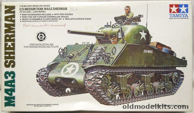 Tamiya 1/35 M4A3 Sherman 75mm Gun Tank -  (M-4), MM-222A plastic model kit